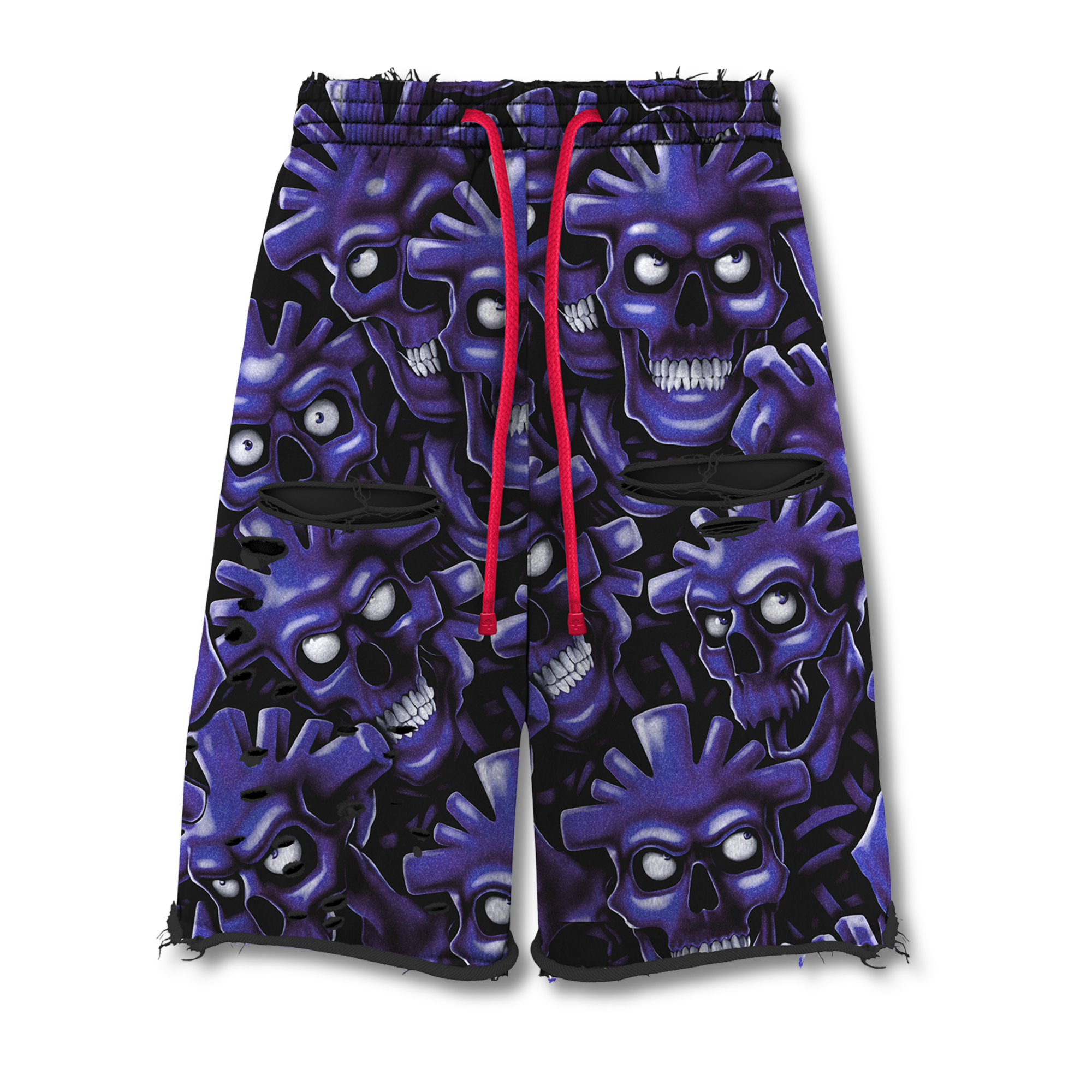Purple Skull Shorts