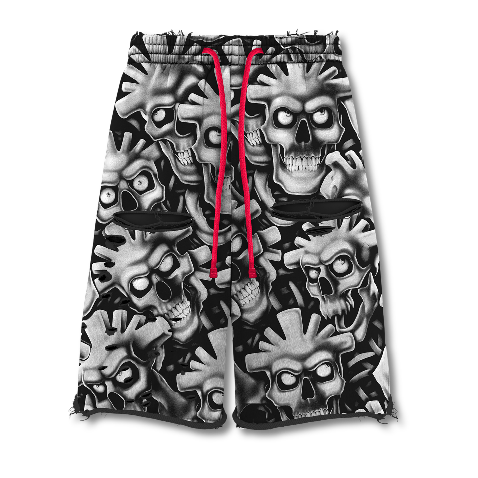 Grey Skull Shorts